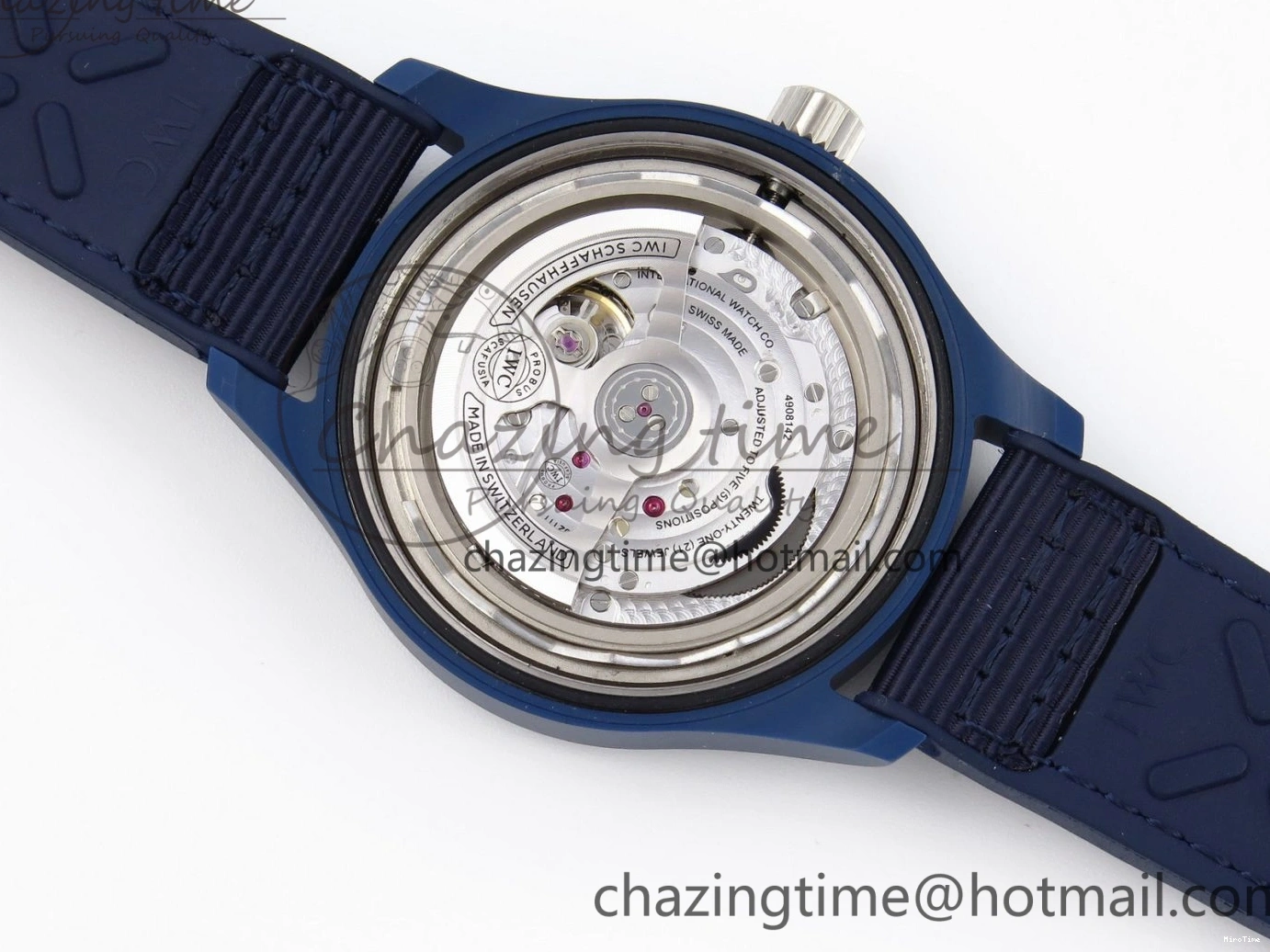 MIROTIME 0418 Original Pilot’s Watch Laureus Blue Ceramic IW328101 ZF 1:1 Best Edition on Blue Nylon Strap A 7027
